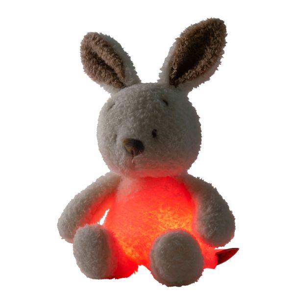 Veilleuse Sleepy peluche lapin bouclette ecru