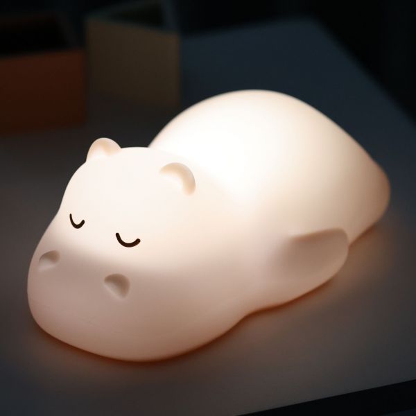 Veilleuse silicone Hippopotame bicolore