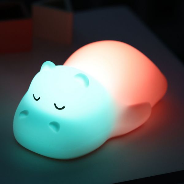 Veilleuse silicone Hippopotame bicolore