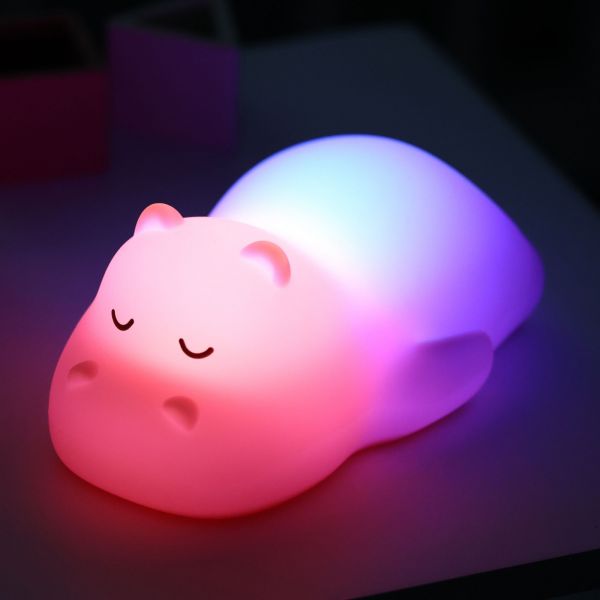 Veilleuse silicone Hippopotame bicolore