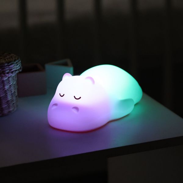 Veilleuse silicone Hippopotame bicolore