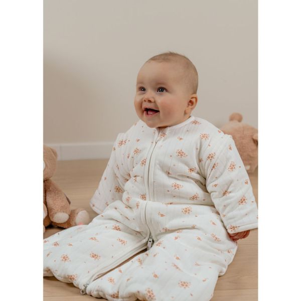 Gigoteuse nomade 70cm, coton bio, 1-6 mois - Fleurs d'Antan