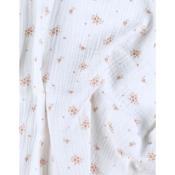 Lot de 2 langes 100x100cm, Mousseline de coton bio - Fleurs d'Antan