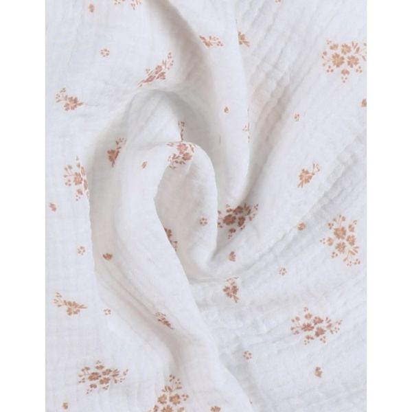 Lot de 3 langes 70x70cm, Mousseline de coton bio - Fleurs d'Antan