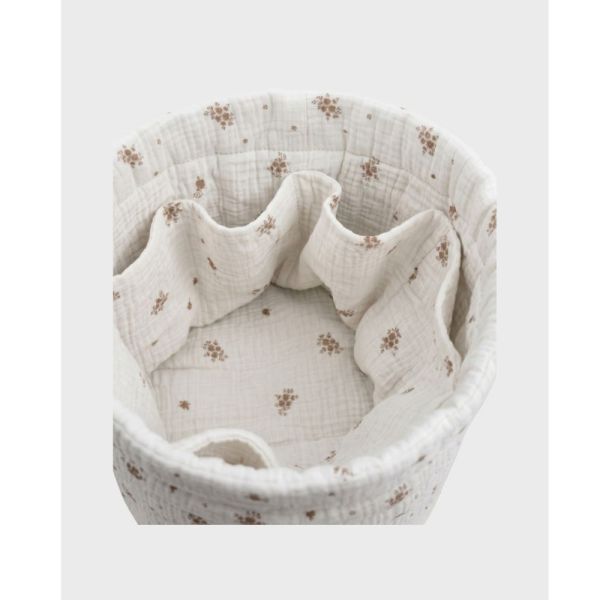 Panier de rangement nomade en coton bio Fleurs d'Antan