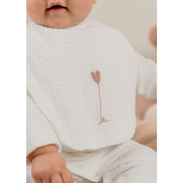 Lot de 3 bavoirs, mousseline de coton bio et éponge