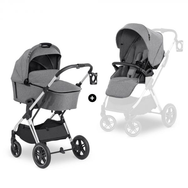 Poussette duo Vision X Set Melange Grey - châssis Silver
