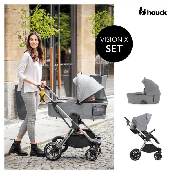 Poussette duo Vision X Set Melange Grey - châssis Silver