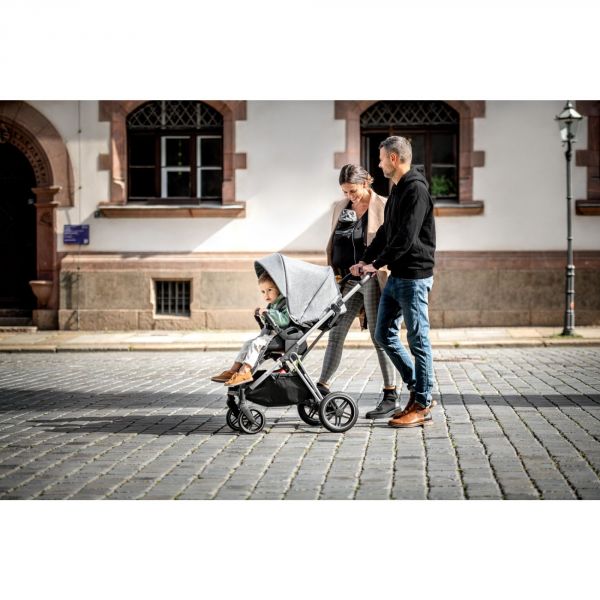 Poussette duo Vision X Set Melange Grey - châssis Silver