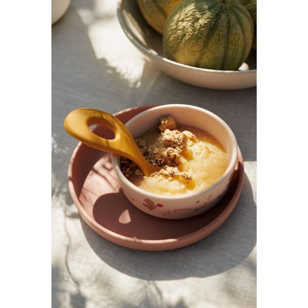 Coffret repas bébé silicone Vivi Butterfly Apple blossom