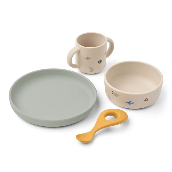 Coffret repas bébé silicone Vivi Flying Sandy