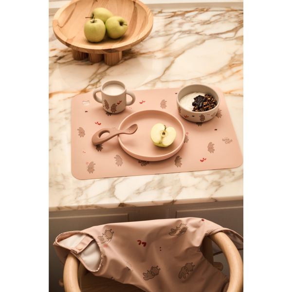 Coffret repas bébé silicone Vivi Wild child Rose