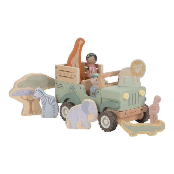 Voiture de Safari et animaux en bois - Safari Friends
