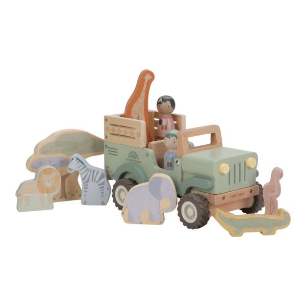 Voiture de Safari et animaux en bois - Safari Friends