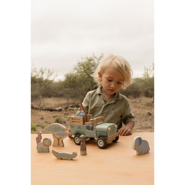 Voiture de Safari et animaux en bois - Safari Friends