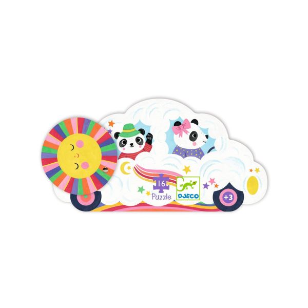 Puzzle silhouette voiture nuage 16 pièces
