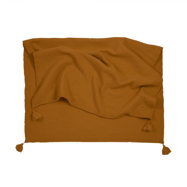 Couverture double gaze de coton Wabi Sabi Golden Brown