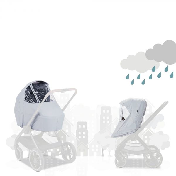 Habillage pluie poussette et nacelle Walk N Care Grey