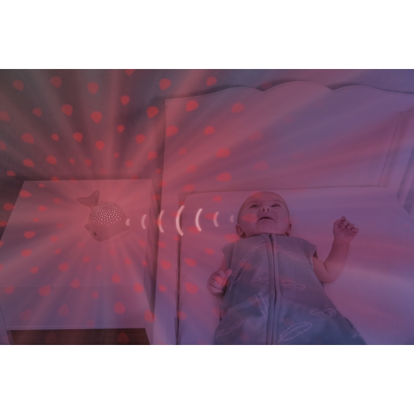 Veilleuse projecteur Wally la baleine rose
