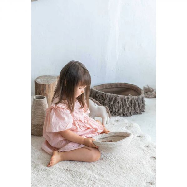 Tapis enfant 130x180 cm Pomme de pin Blanc