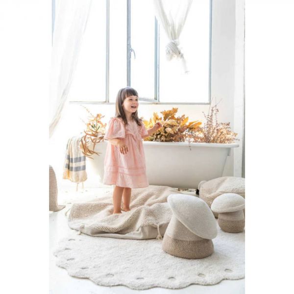 Tapis enfant 130x180 cm Pomme de pin Blanc