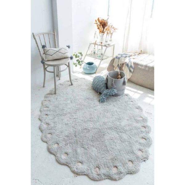 Tapis enfant 130x180 cm Pomme de pin bleu