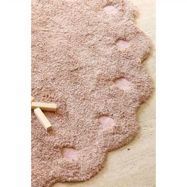 Tapis enfant 130x180 cm Pomme de pin rose