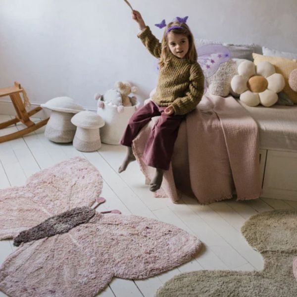 Tapis enfant 90x120cm Petit papillon