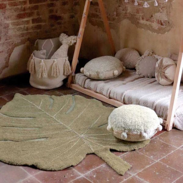 Tapis enfant 120x180 cm Feuille Monstera Olive