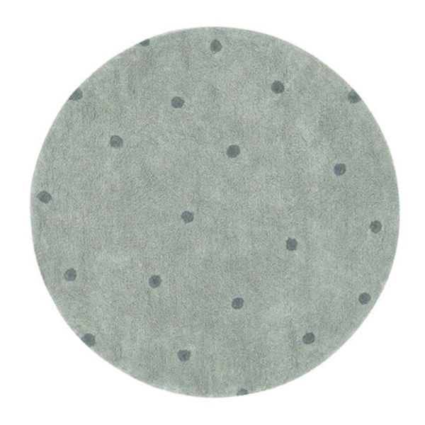 Tapis rond Ø 140 cm Pois Blue Sage
