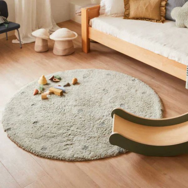 Tapis rond Ø 140 cm Pois Blue Sage