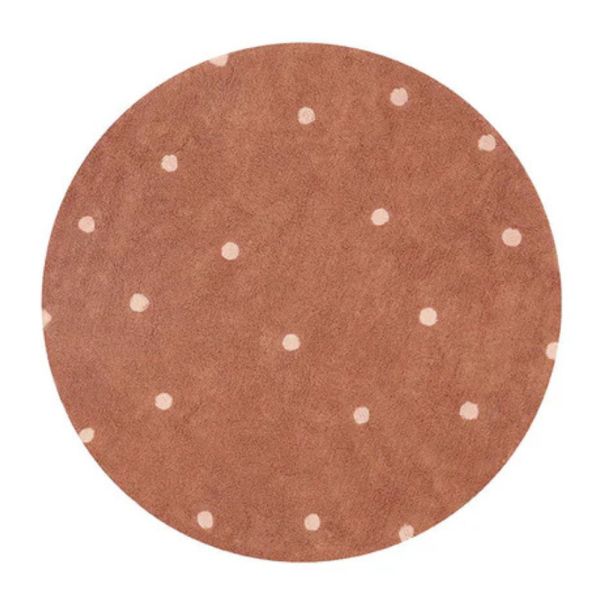 Tapis rond Ø 140 cm Pois Chestnut