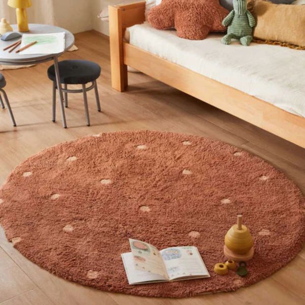 Tapis rond Ø 140 cm Pois Chestnut