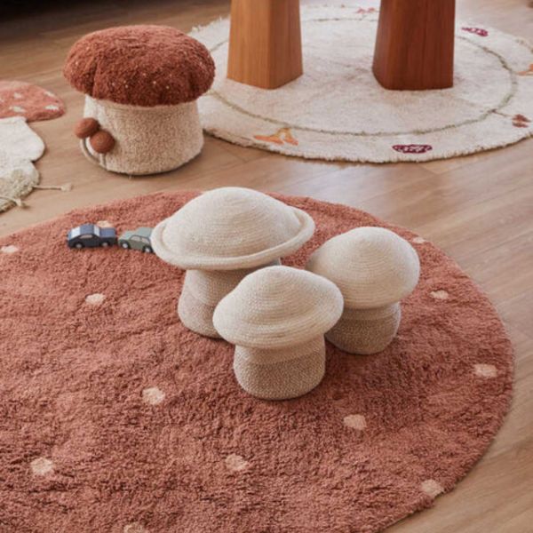 Tapis rond Ø 140 cm Pois Chestnut
