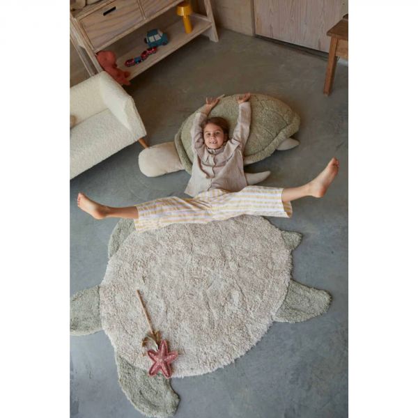 Tapis enfant 110x130 cm Tortue de mer