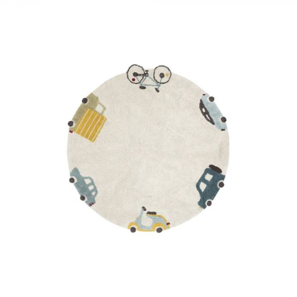 Tapis enfant rond Ø140 cm Roues