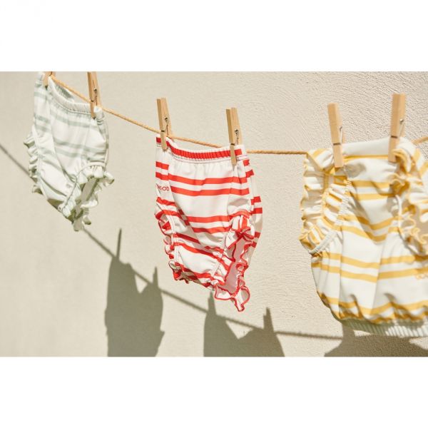 Maillot de bain bébé Mila 1-2 ans Stripe Crème de la crème Apple Red