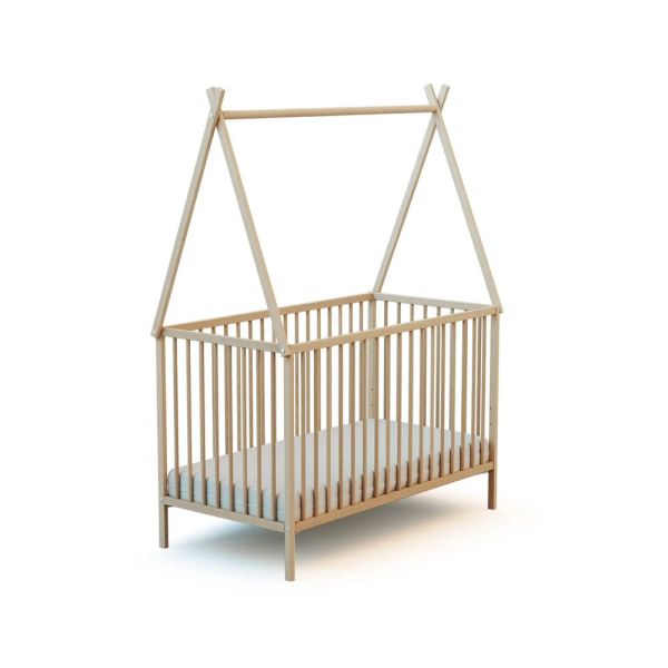 Tipi WEBABY pour lit bébé en bois 70 x 140 Hêtre Brut