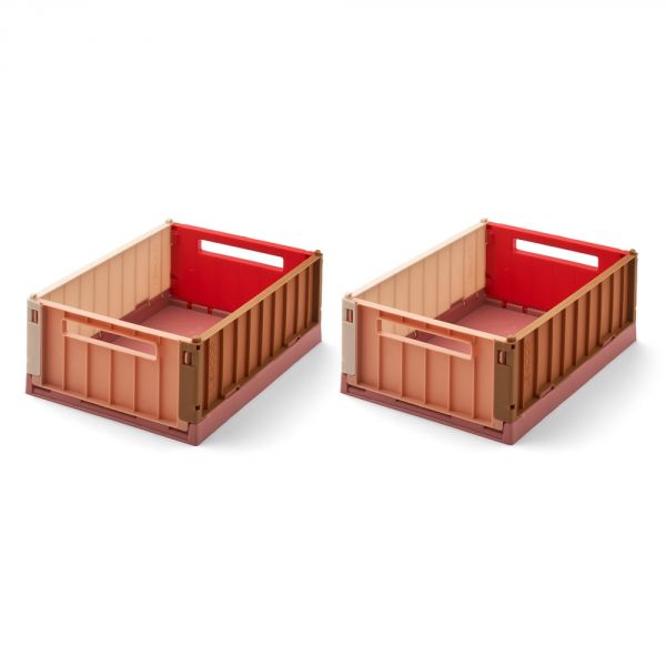 Lot de 2 boîtes de rangement Weston taille S Dusty Raspberry Multi Mix