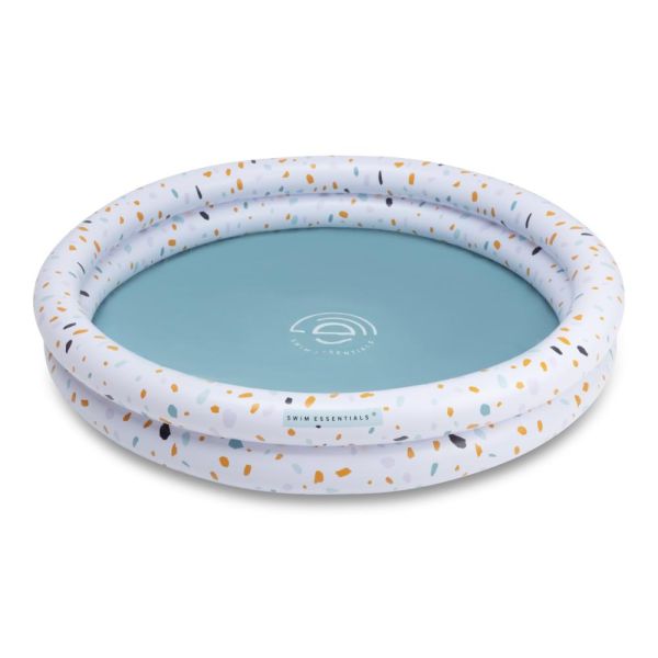 Piscine bébé Ø 100 cm Terrazzo blanc 2 anneaux