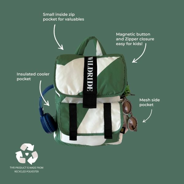 Sac à dos enfant recyclé Vert graphic