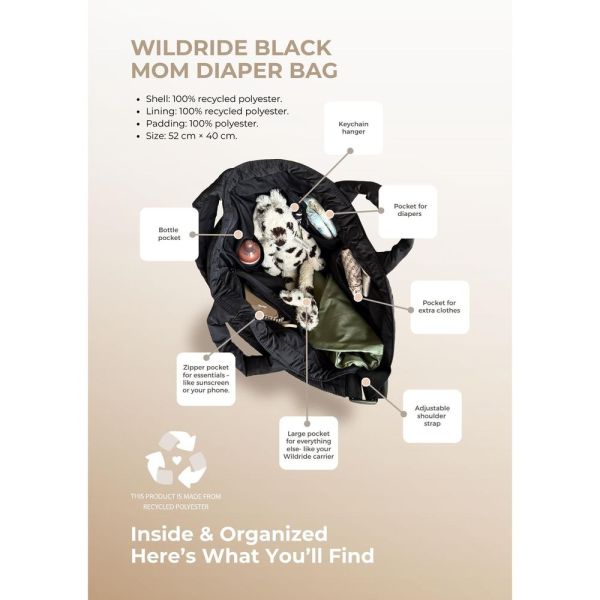 Sac à langer recyclé Black