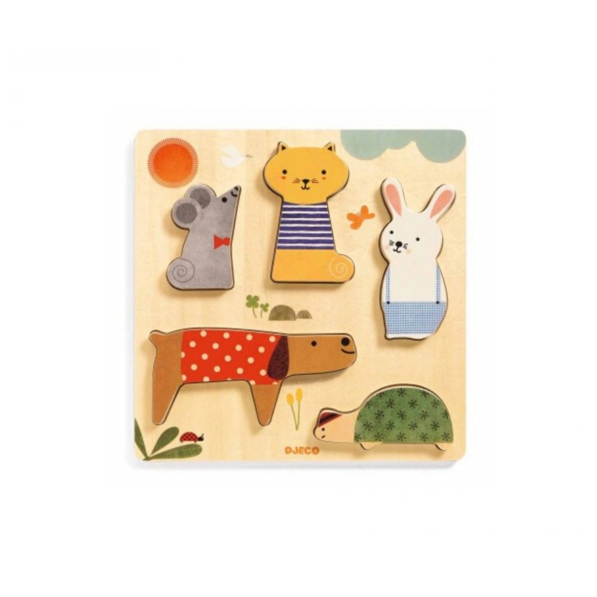 Djeco Puzzle Relief Woodypets Made In Bebe