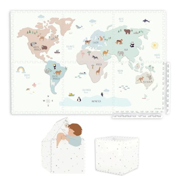Tapis de jeu réversible  2 en 1 EEVAA Monde