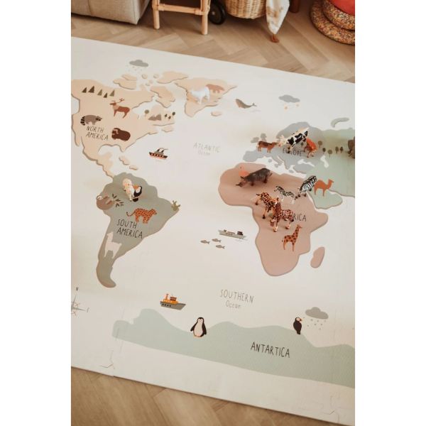 Tapis de jeu réversible  2 en 1 EEVAA Monde
