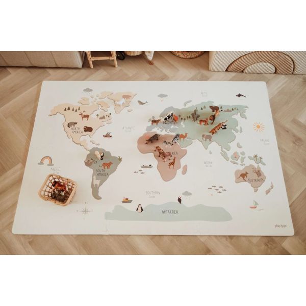 Tapis de jeu réversible  2 en 1 EEVAA Monde
