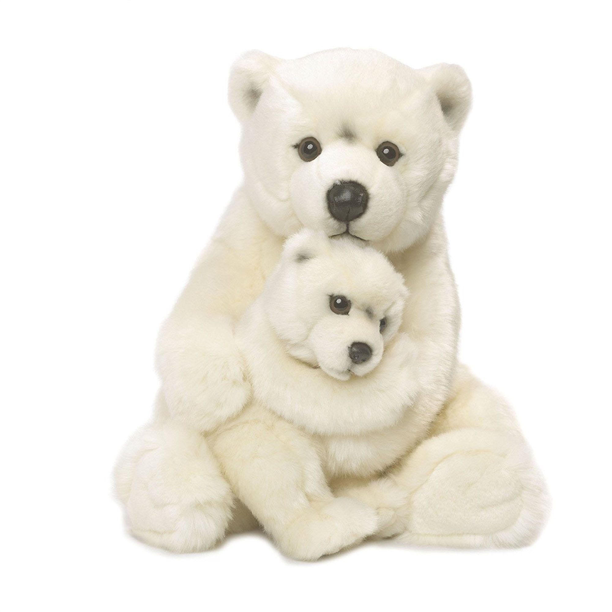 Peluche WWF ours polaire Maman avec bébé 28 cm - Made in Bébé