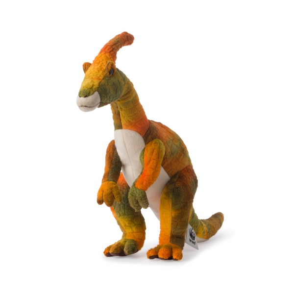 Peluche WWF Dinosaure debout orange et vert  43cm