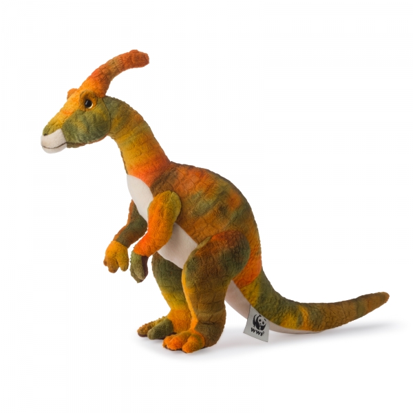 Peluche WWF Dinosaure debout orange et vert  43cm