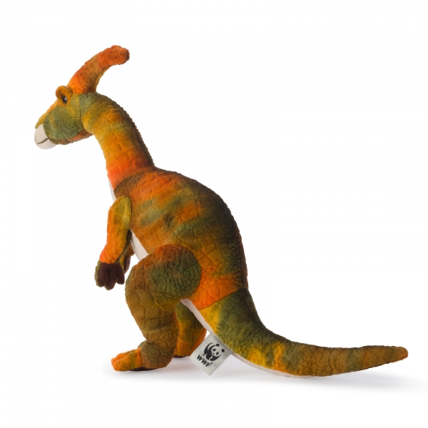 Peluche WWF Dinosaure debout orange et vert  43cm